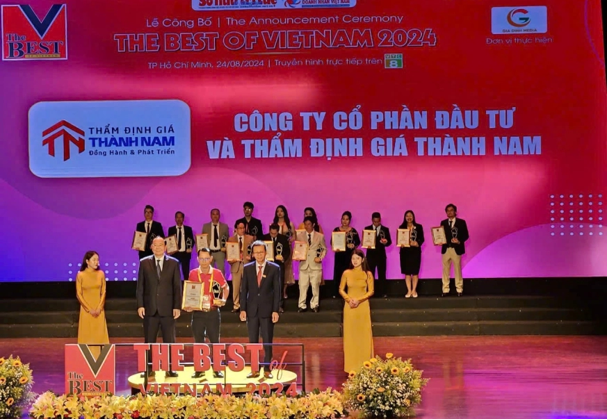 Thẩm định giá Thành Nam – Vinh dự đón nhận Giải thưởng Top 10 Thương Hiệu Tốt Nhất Việt Nam 2024